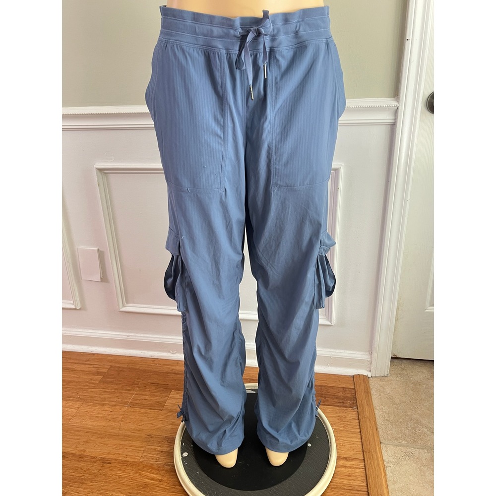 znts Lululemon Dance Sz L Womens‎ Ruched Leg Technical Blue Gorpcore Hiking - Picture 5 of 9